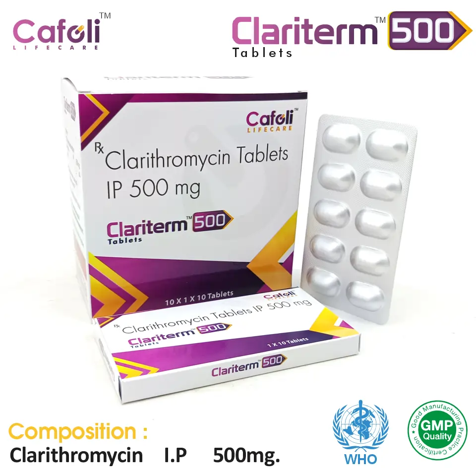 Clarithromycin 500mg Injection at Best Price in PCD Pharma Franchise for Antibiotics and Bacterial Infections.